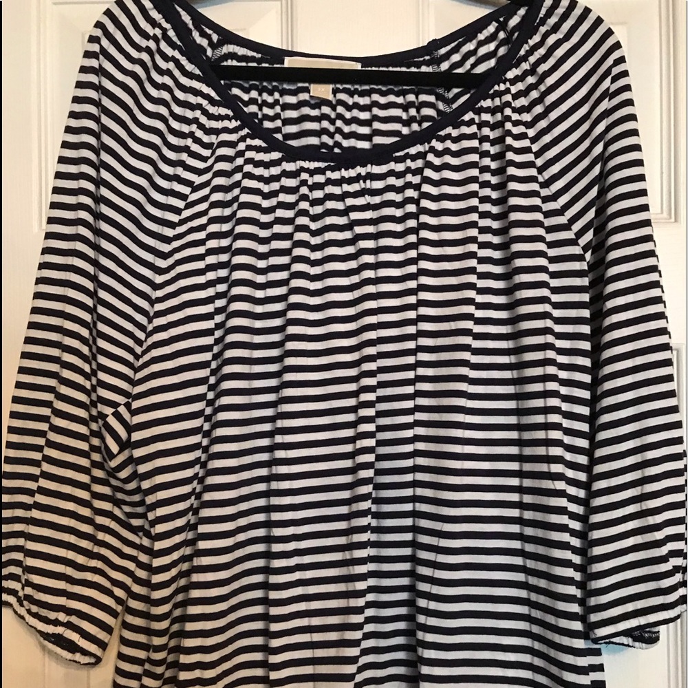 Michael Kors navy and white stripe